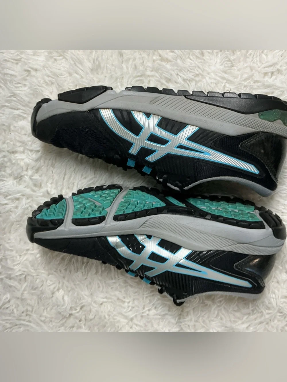 ASICS GEL-Course Glide Golf Shoes Black Silver Teal W 7/ M 5.5 Spikeless outsole